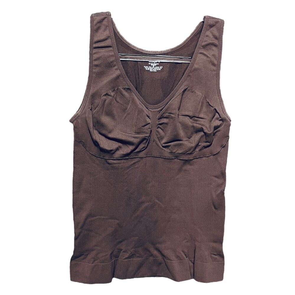 GENIE Womens Shapewear Camisole Tank Top Sz XL Brown Quietluxury Stretch